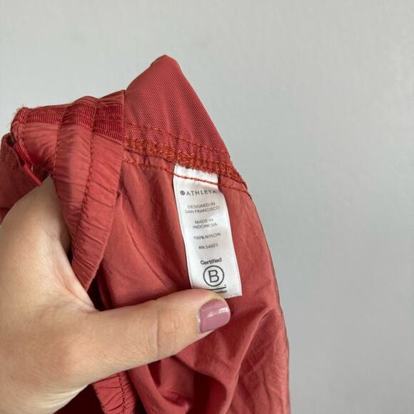 Athleta Expedition Short Drawstring Elastic Waist Hiking Shorts Red Orange 4 - Picture 10 of 13